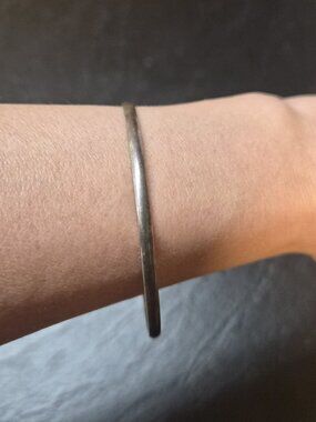 Vintage 1970s Mexico Sterling Silver Sleek Bangle Minimalist Stacking Midcentury